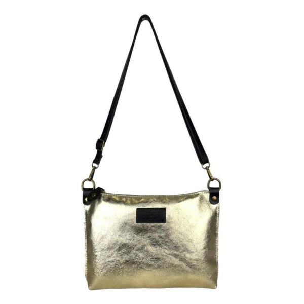 Bolso Bandolera de Piel Italiana con Bolsillo Interior y Cremallera para Mujer