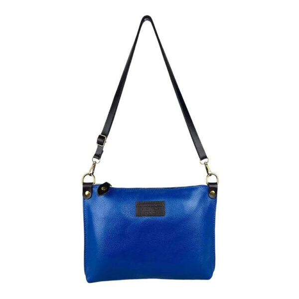 Bolso Bandolera de Piel Italiana con Bolsillo Interior y Cremallera para Mujer