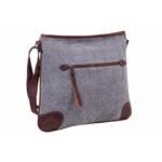 Bolso bandolera de yute natural y piel