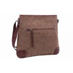 Bolso bandolera de yute natural y piel