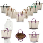 Bolso de Mano Canvas tipo Tote con Gran Capacidad, Asas Cortas y Largas