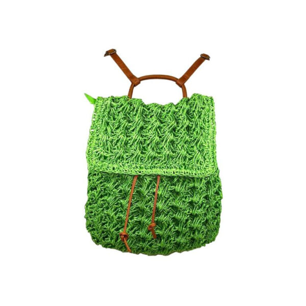 Amplia Mochila de Papel para Mujer con Cierre de Cuerdas, Solapa y Cremallera