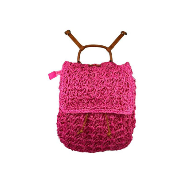 Amplia Mochila de Papel para Mujer con Cierre de Cuerdas, Solapa y Cremallera