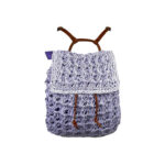 Amplia Mochila de Papel para Mujer con Cierre de Cuerdas, Solapa y Cremallera