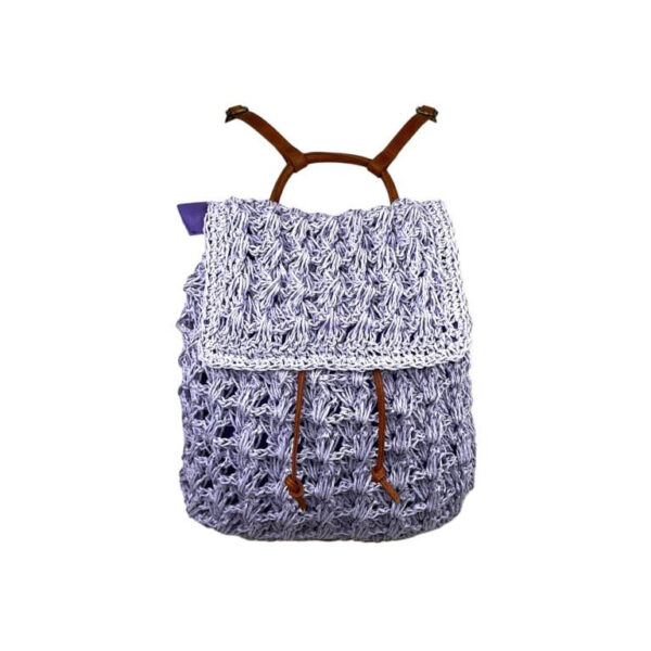 Amplia Mochila de Papel para Mujer con Cierre de Cuerdas, Solapa y Cremallera