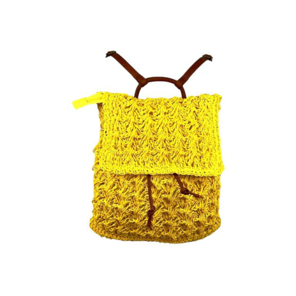 Amplia Mochila de Papel para Mujer con Cierre de Cuerdas, Solapa y Cremallera