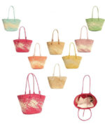 Amplia Cesta de Papel con Asas Largas y Saquito Interior para Mujer