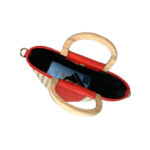 Bolso Bucket de Rafia y Piel Italiana con 2 Asas de madera