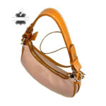 Bolso de Mano en Piel Italiana con Diseño Medialuna y Cremallera con Seguro