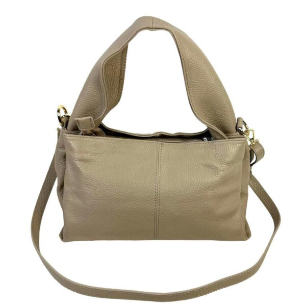 Bolso de Mano en Piel Italiana para Mujer con Asa Gruesa Corta y Tira Bandolera