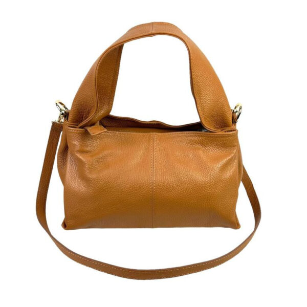 Bolso de Mano en Piel Italiana para Mujer con Asa Gruesa Corta y Tira Bandolera