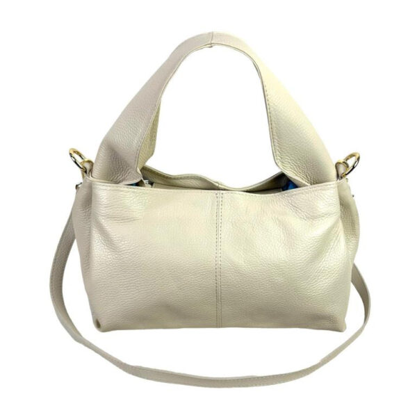 Bolso de Mano en Piel Italiana para Mujer con Asa Gruesa Corta y Tira Bandolera