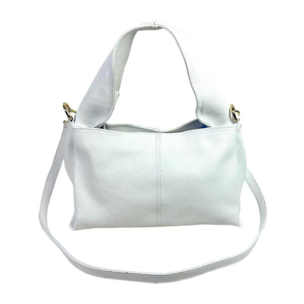 Bolso de Mano en Piel Italiana para Mujer con Asa Gruesa Corta y Tira Bandolera