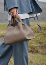 Bolso de Mano en Piel Italiana para Mujer con Asa Gruesa Corta y Tira Bandolera