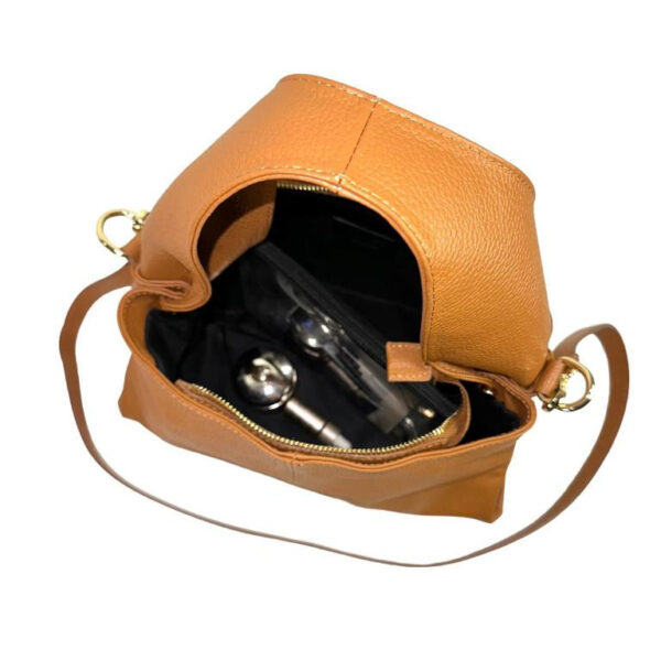 Bolso de Mano en Piel Italiana para Mujer con Asa Gruesa Corta y Tira Bandolera