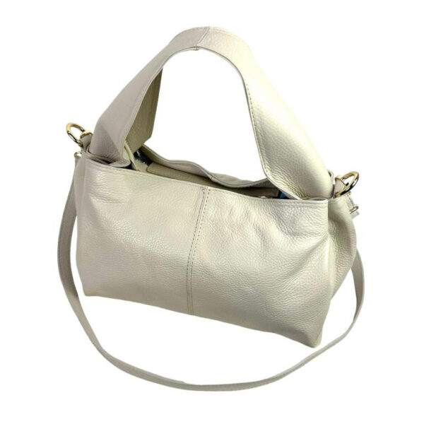 Bolso de Mano en Piel Italiana para Mujer con Asa Gruesa Corta y Tira Bandolera