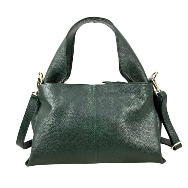 Bolso de Mano en Piel Italiana para Mujer con Asa Gruesa Corta y Tira Bandolera