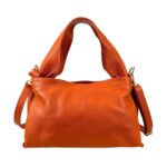 Bolso de Mano en Piel Italiana para Mujer con Asa Gruesa Corta y Tira Bandolera