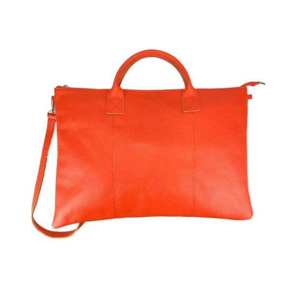 Bolso de Mano en Piel Italiana para Mujer con Cremallera y Bolsillo Interior