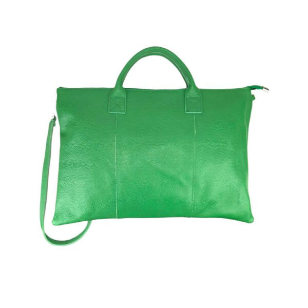 Bolso de Mano en Piel Italiana para Mujer con Cremallera y Bolsillo Interior