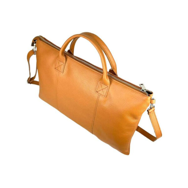 Bolso de Mano en Piel Italiana para Mujer con Cremallera y Bolsillo Interior