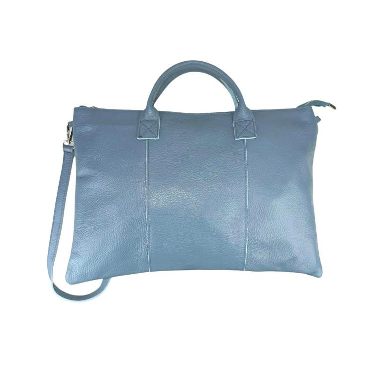 Bolso de Mano en Piel Italiana para Mujer con Cremallera y Bolsillo Interior