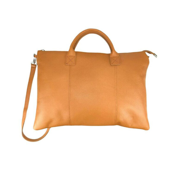 Bolso de Mano en Piel Italiana para Mujer con Cremallera y Bolsillo Interior