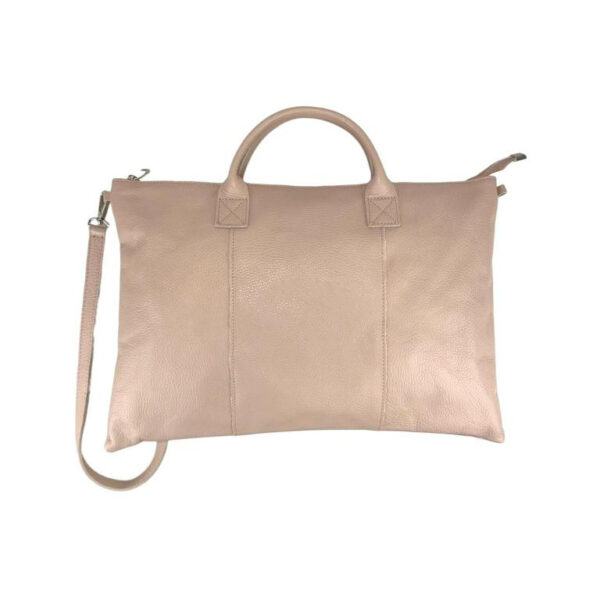 Bolso de Mano en Piel Italiana para Mujer con Cremallera y Bolsillo Interior
