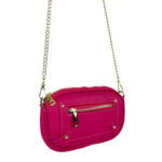 Bolso Bandolera en Piel Italiana con Bolsillo Frontal y Asa Larga Cadena de Mujer