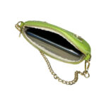 Bolso Bandolera en Piel Italiana con Bolsillo Frontal y Asa Larga Cadena de Mujer