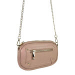 Bolso Bandolera en Piel Italiana con Bolsillo Frontal y Asa Larga Cadena de Mujer