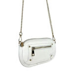 Bolso Bandolera en Piel Italiana con Bolsillo Frontal y Asa Larga Cadena de Mujer