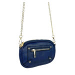 Bolso Bandolera en Piel Italiana con Bolsillo Frontal y Asa Larga Cadena de Mujer