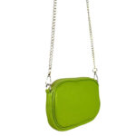 Bolso Bandolera en Piel Italiana con Bolsillo Frontal y Asa Larga Cadena de Mujer