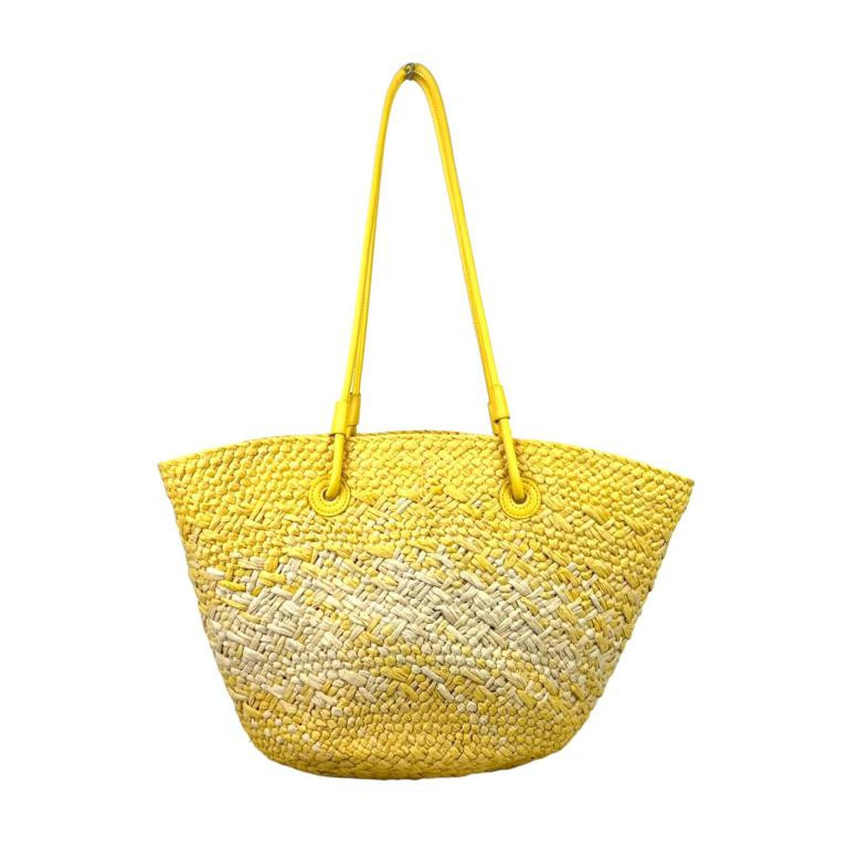 Amplia Cesta de Papel con Asas Largas y Saquito Interior para Mujer