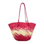 Amplia Cesta de Papel con Asas Largas y Saquito Interior para Mujer