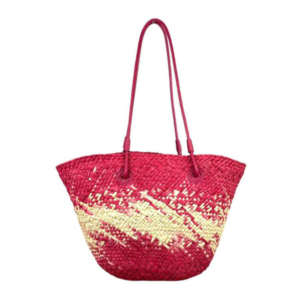 Amplia Cesta de Papel con Asas Largas y Saquito Interior para Mujer