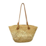 Amplia Cesta de Papel con Asas Largas y Saquito Interior para Mujer