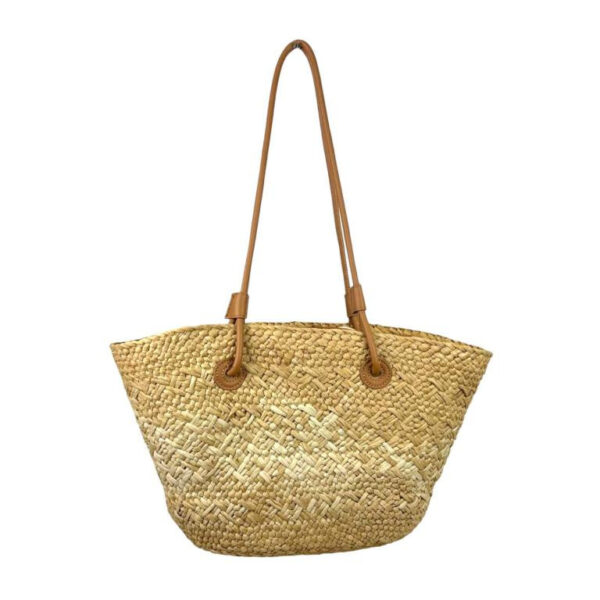 Amplia Cesta de Papel con Asas Largas y Saquito Interior para Mujer