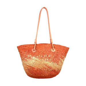 Amplia Cesta de Papel con Asas Largas y Saquito Interior para Mujer