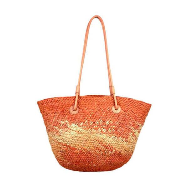 Amplia Cesta de Papel con Asas Largas y Saquito Interior para Mujer