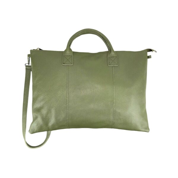 Bolso de Mano en Piel Italiana para Mujer con Cremallera y Bolsillo Interior - Imagen 3