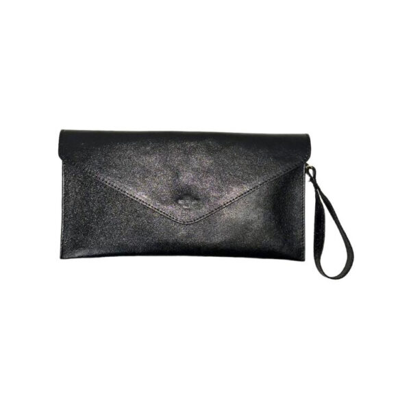 Bolso Bandolera de Piel Italiana para Mujer con Asa de Mano y Efecto Brillante