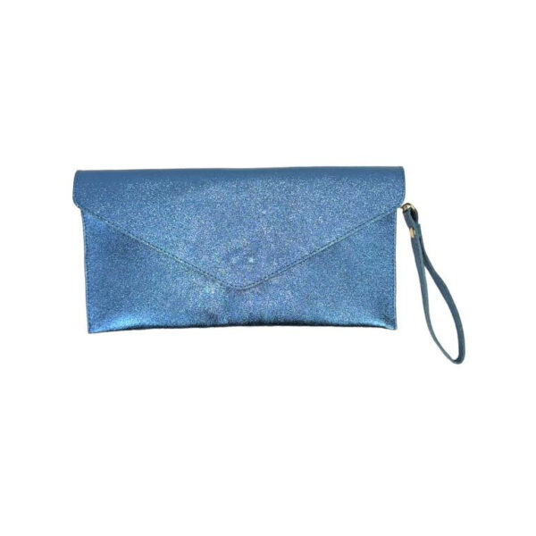 Bolso Bandolera de Piel Italiana para Mujer con Asa de Mano y Efecto Brillante