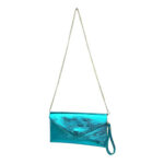 Bolso Bandolera de Piel Italiana para Mujer con Asa de Mano y Efecto Brillante