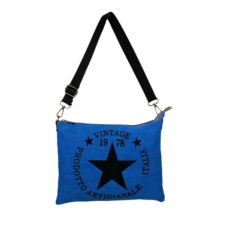 Bolso Bandolera Canvas para Mujer con Asa Corta y Tira Bandolera de Piel