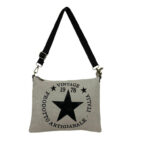 Bolso Bandolera Canvas para Mujer con Asa Corta y Tira Bandolera de Piel