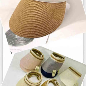 Visera Veraniega de Paja para Mujer con Cinta Decorativa y Talla Única