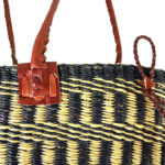 Capazo artesanal africana con asas de piel DIY y Gran Calidad para Mujer