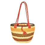 Capazo artesanal africana con asas de piel DIY y Gran Calidad para Mujer